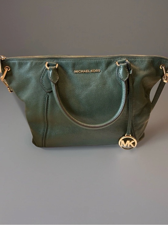 Michael Kors Handbags - Michael Kors Forest Green Pebbled Leather Tote with Gold Hardware
